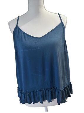 INC International Concepts Ultra Soft Knit Ruffle Flounce Pajama Top